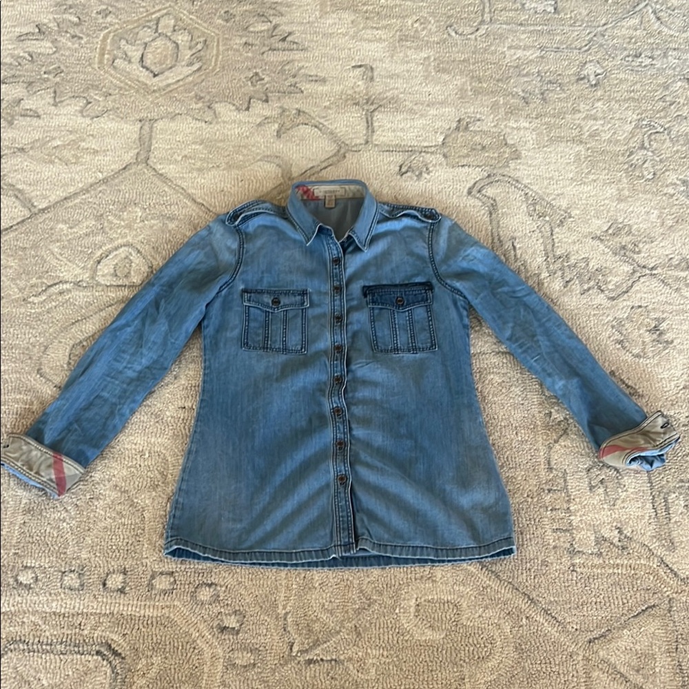 Burberry Blue Button Down Shirt